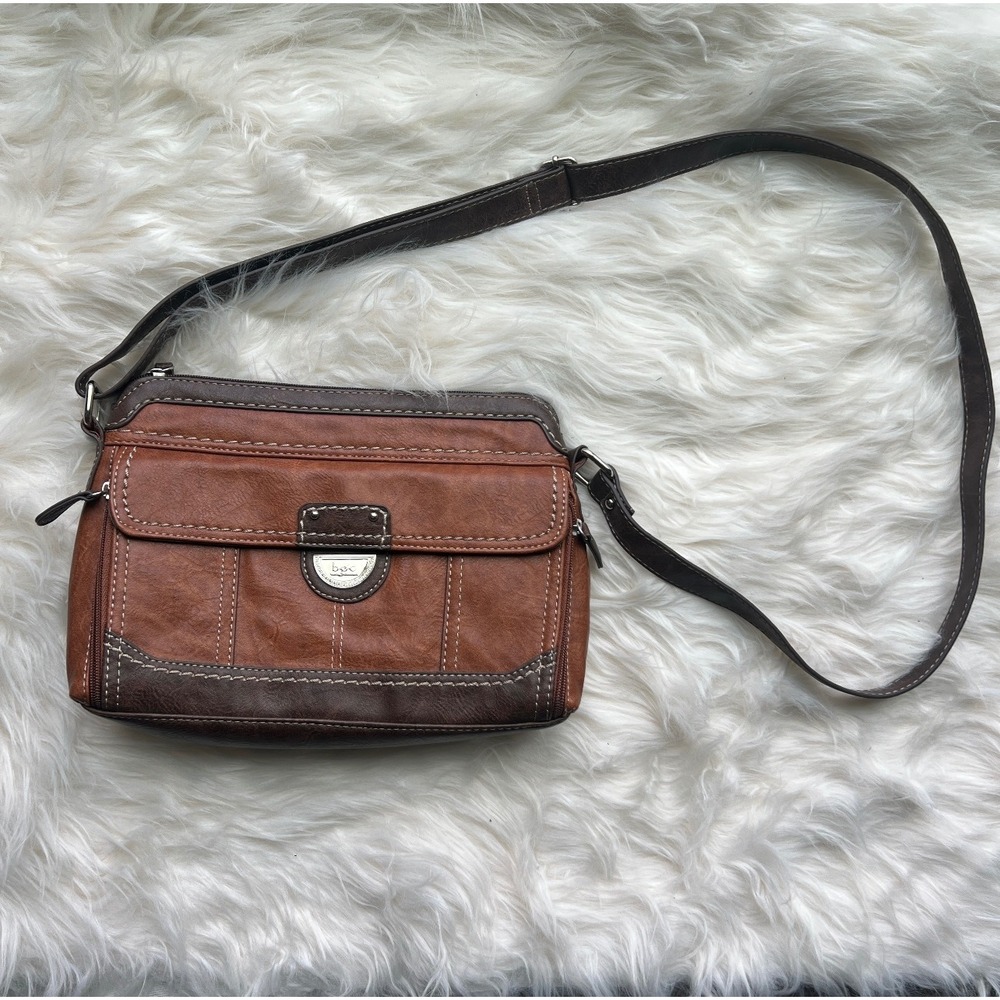 B.O.C. Crossbody purse Women's Brown Faux Leather Crossbody Purse Shoulder Bag